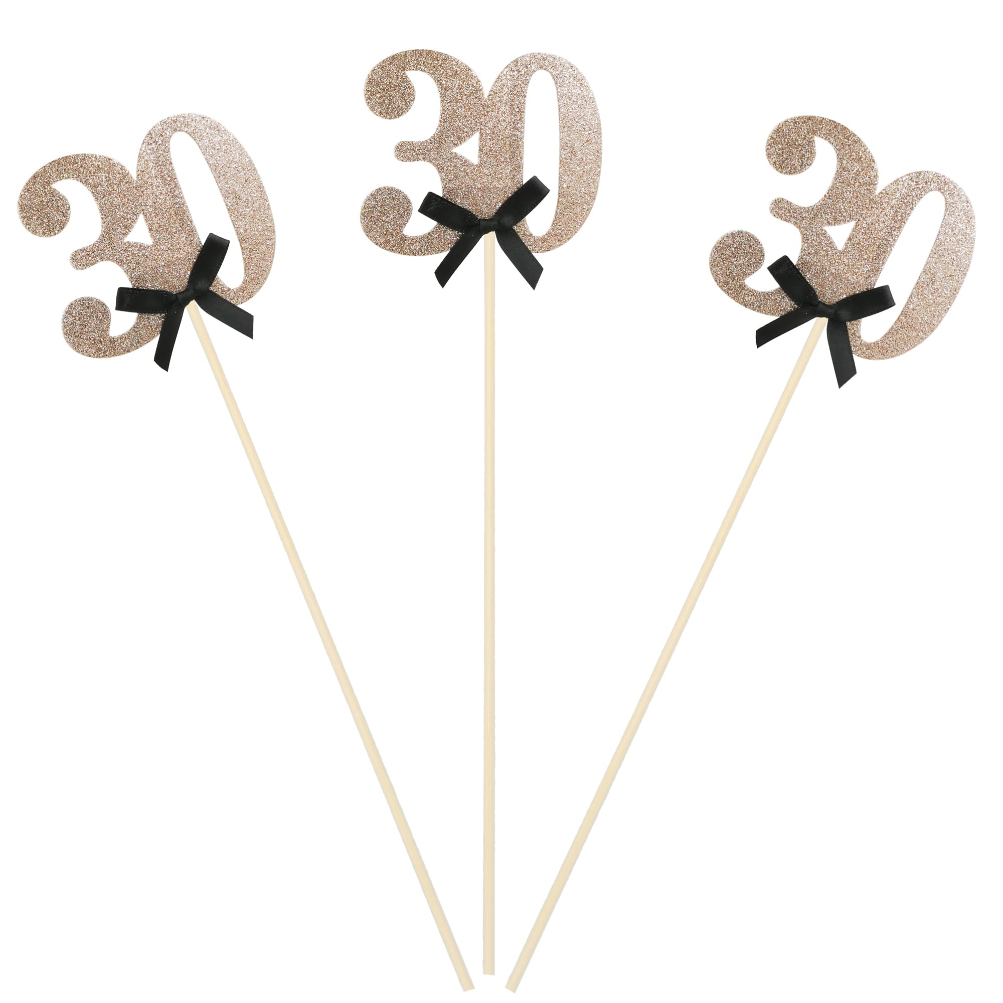Sotpot 8 Pack 30th Birthday Centerpiece Sticks Number 30 Table Flower Toppers for 30th Birthday Anniversary Party Centerpiece Supplies Rose Gold