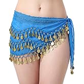 FeelfunFeather Sequin Tassel Skirt Women's Belly Dance Hip Scarf Skirt for Rave Festival Party Celebration Performance