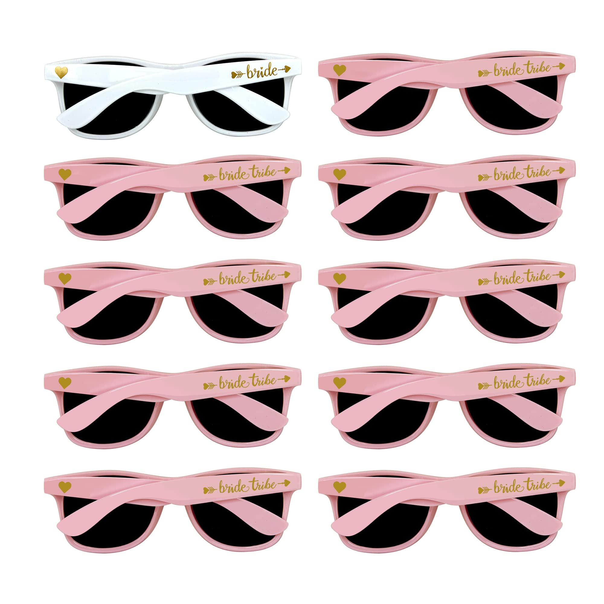 LADY&HOME 10 Pcak Hen Party Sunglasses Bride Tribe and Bride to Be Sunlasses for Women Bridesmaid Gifts Sunglasses for Bridal Shower Bachelorette Party Accessories(Pink) — image 1