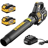 Leaf Blower Cordless 20V Powerful Electric Leaf Blower with 2x4.0Ah Batteries and Charger, Variable-Speed, Lightweight Battery Powered Leaf Blowers for Lawn Care, Patio, Blowing Leaves, Dust