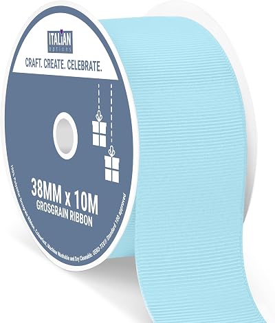 Italian Options Grosgrain Ribbon 38mm Baby Blue 10m Roll