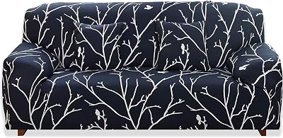 Teynewer 1 Seater Sofa Cover Bird Pattern Elastic Stretch Slipcover