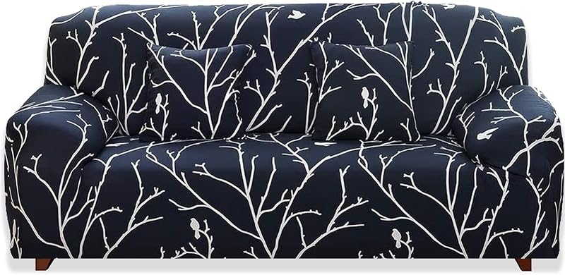 Teynewer 1 Seater Sofa Cover Bird Pattern Elastic Stretch Slipcover