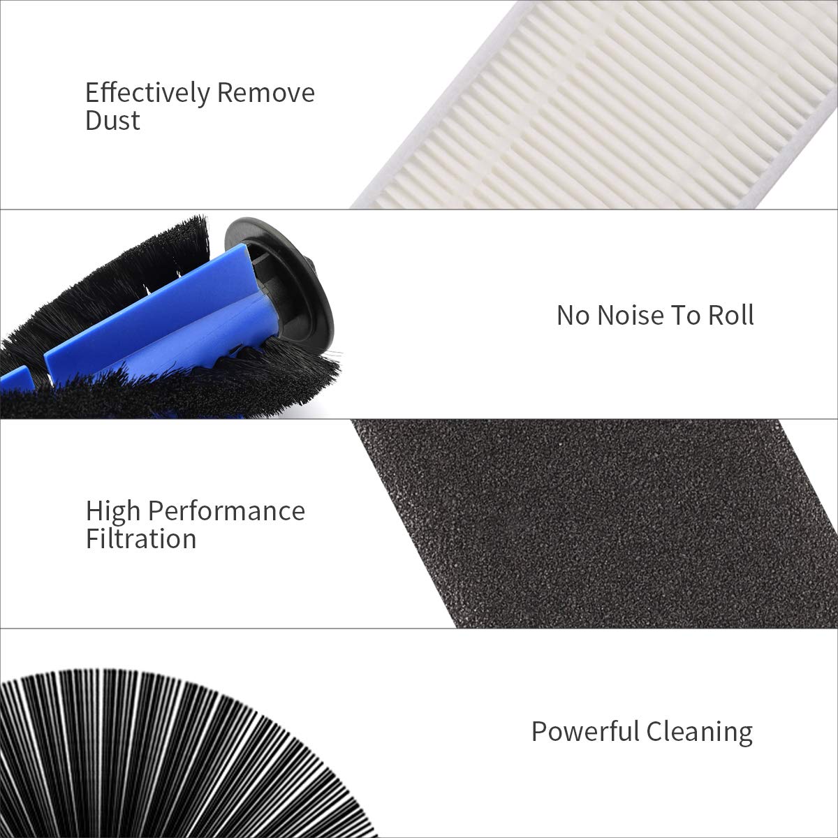 Keenstone Replacement Parts Kit for Eufy RoboVac 11S, RoboVac 30, RoboVac 30C, RoboVac 15C, RoboVac 12, RoboVac 35C Robotic Vacuum Cleaner Accessory