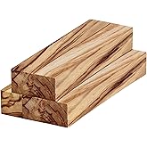 Spiareal 5 Pcs Olive Wood Pen Blanks for Pen Turning 5x3/4x3/4 Inch | Wood Blanks for Woodworking, Square Stock for Instruments, Natural Grain Patterns Ideal for Turning Supplies DIY Crafts