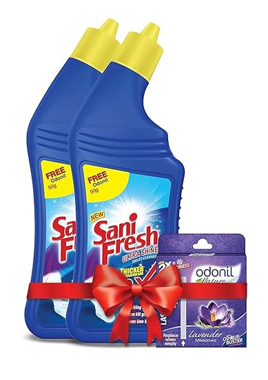 Sanifresh Ultrashine Toilet Cleaner 1L (500+500 ml) with Odonil 50g