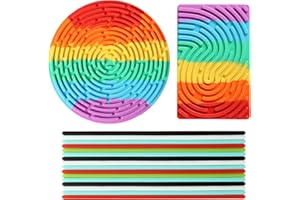 FPXNB 2 Pack Sensory Fidget Toy, Silicone Sensory Activity Board for Calming, Stress, Anxiety, ADHD & Autism for Kids 3+ & Adults