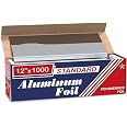GJ7 Commercial Aluminum Foil Rolls | 12" X 1000 Feet | Heavy-Duty Standard Wrap | 1 Roll
