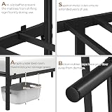 Yaheetech 5ft King Bed Frame Cloud Headboard Metal Slats 32cm Under-bed Black view 6