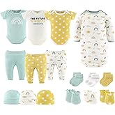 The Peanutshell Baby Layette Gift Set for Baby Boys or Girls - 16 Piece New Born Unisex Gift Set, Clothes & Newborn Essentials Must Haves - Clothes 0-3 Months - Sunny Side Up