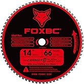 FOXBC 14 Inch Metal Steel Cutting Saw Blade 66 Tooth for Evolution 14 Inch Chop Saw and Other, Cermet Carbide Up to 5X Longer