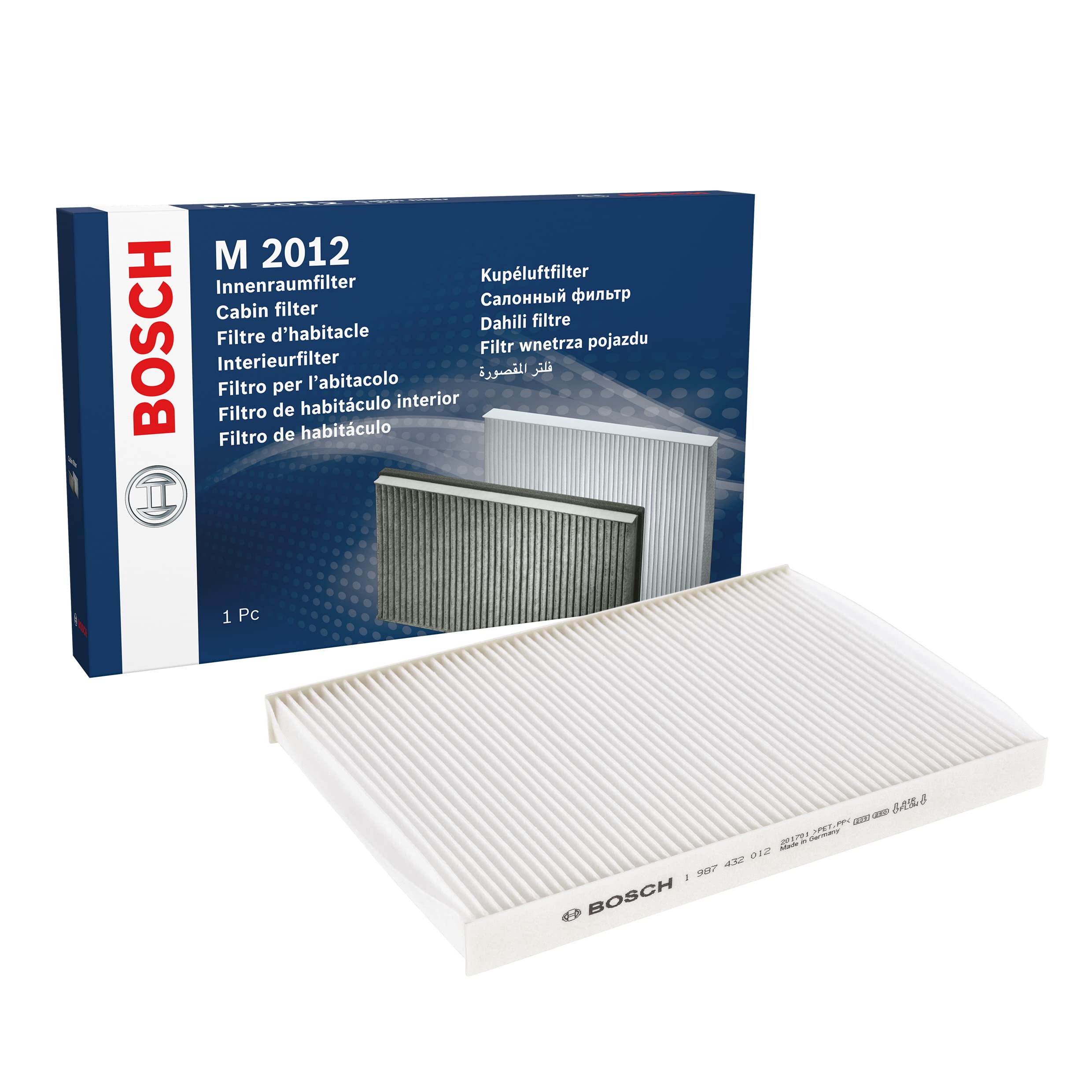 Bosch M2012 Standard Cabin Filter, Replacement Filter - Filters Pollen and Dust for Cleaner Air Inside the Vehicle
