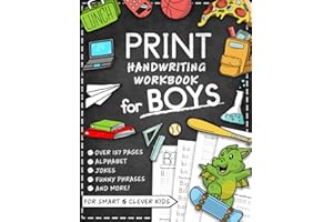 Print Handwriting Workbook for Kids with Jokes & Riddles for Boys: Trace Alphabet Letters and Penmanship Writing Improvement 