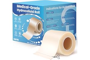 KissYee Hydrocolloid Roll Bandages, 2IN x 5FT Extra Large Hydrocolloid Patch with Self-Adhesive, Ultra Absorbent, Cut-to-Size, Flexible & Waterproof for Burn, Blister, Acne Care