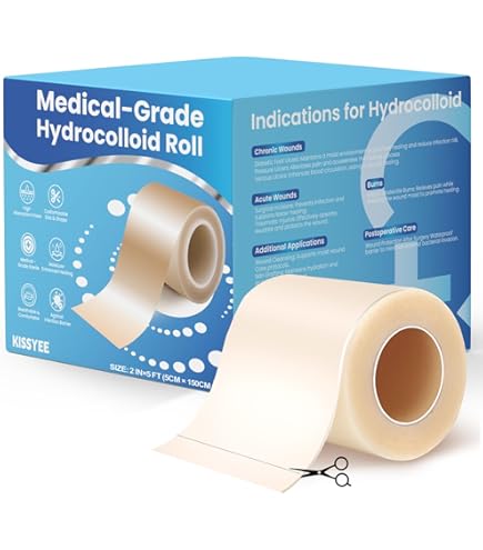 Triani 1roll Hydrocolloid Roll For Wound Care 16.4ft Extra Large Hydrocolloid Patch Bandages With Self-Adhesive Waterproof Ultra Absorbent Flexible