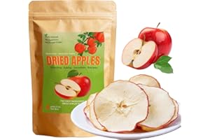 GENERIC Natural Dried Apples, Dehydrated Apple Slices 3.52oz/100g, Dried Apple Slices Snacks Bags, No Added Sugar & No Additives, Chewy & Tender Texture, Healthy Dehydrated Fruit Snacks for Simmer Pot, Baking, Cocktails & Crafts