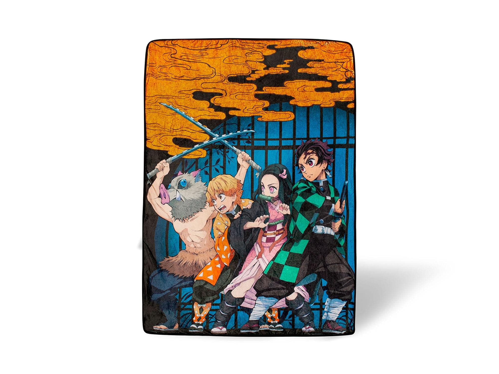 Surreal Entertainment Demon Slayer Oversized Plush Throw Blanket | Cozy Sherpa Cover For Sofa, Bed | Super Soft Fleece Blanket | Official Anime Manga Collectible | 45 x 60 Inches