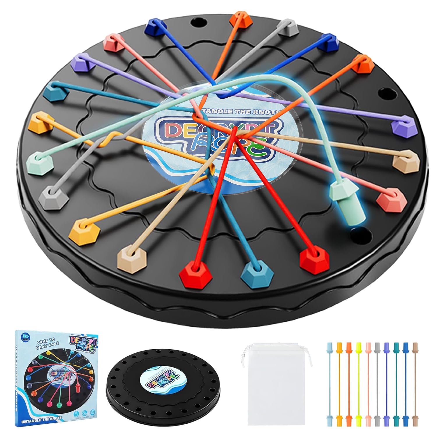 Seil-Puzzle-Spiel, Knoten-Logikspiel, Intelligente Spiele, Familie Party Spiel,Geschicklichkeitsspiel für Kinder ab 3 Jahren Geschicklichkeitsspiel Lernspiel für Die Ganze Familie Ostergeschenk