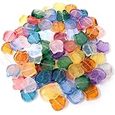 yueton 100PCS Cat Face Glass Beads Adorable Kitten Shape Glass Spacer Beads Cute Animal Charms Loose Beads for Bracelet Necklace Jewelry DIY Craft Making, Mixed Color