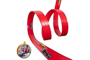 SCLWSS Flexible Race Track Compatible with Hot Wheels Toy Cars，13 Feet ，with Suction Cups and Storage Bag，Flexible Race Track for Kids（red）