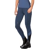 Kerrits Women's Free Style Knee Patch Horse Riding Tights &ndash; Silicone Grip Horse Riding Tights with Pockets Stretch &amp; Coverage