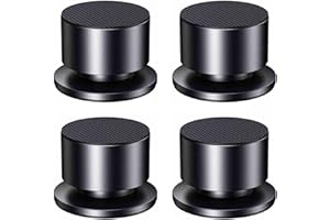 Dufray Hi-end Speaker Spikes, 1.8x1.4in Audio Speaker Shock Absorber Stand Feet Pads, Aluminum HiFi Isolation Feet Resonance Reducer for Subwoofer CD DVD Amp Turntables (Black, SPK4535 (1.8"x1.4"))