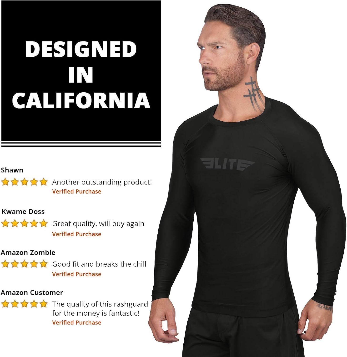 Elite Sports Men's Rash Guard: Clothing