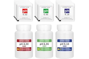 ORAPXI 15 Pack pH Meter Calibration Solution Buffer Solution Powder for Precise & Easy Calibration, 4.00/6.86/9.18pH Buffer Powder with 3 Extra Bottles - Professional pH Tester Calibration Kit