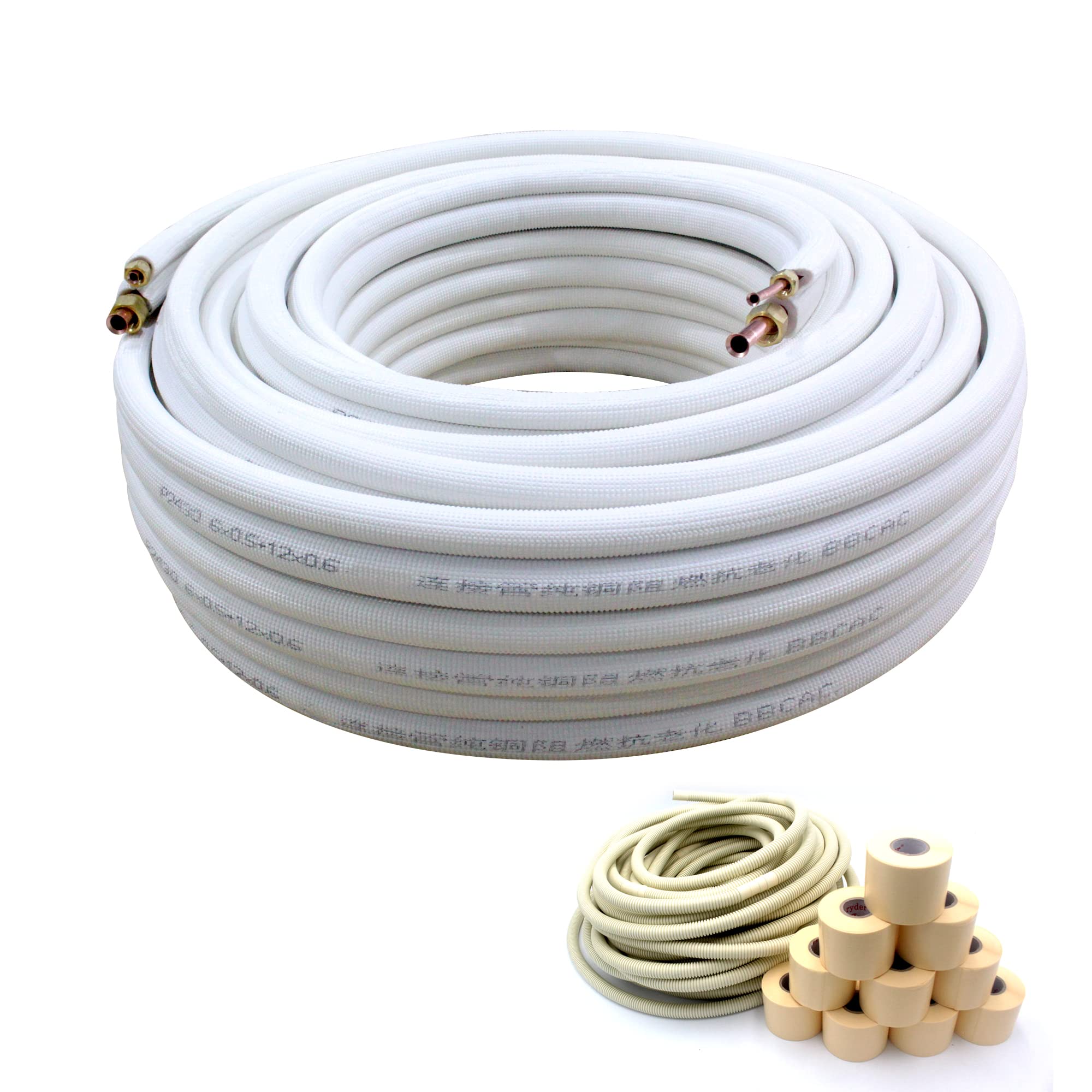 Air Conditioning Copper Tubing Pipe Extension Set,100 Ft Copper Pipes 1/4