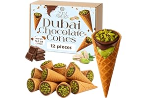 PATIS SAVORE Dubai Chocolate Cones with Pistachio Kataifi – 5.3 oz (150 g) | Handmade Belgian Chocolate Dessert with Crunchy Kunafa Layers