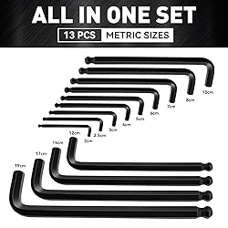 DISEN Jumbo Hex Key Allen Wrench Set CR-V 13-Piece