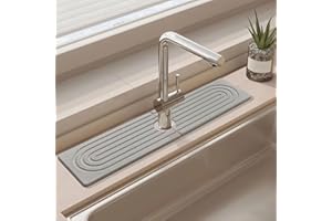 Faucet Mat for Kitchen Sink, Diatomite Fast Drying Stone Sink Tray, Super Absorbent Stone Splash Guard Drip Mat for Kitchen a