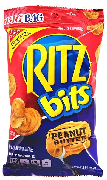 PEANUT BUTTER NABISCO RITZ BITS SNACK 3 OUNCE