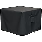 SHINESTAR Square Fire Pit Cover, Fits for 28-32 Inch Fire Pit Table, Waterproof and Windproof, 32 x 32 x 24 Inches, Black