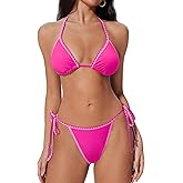 SUUKSESS Women Cheeky Halter String Bikini Sets Sexy Triangle Two Piece Swimsuit