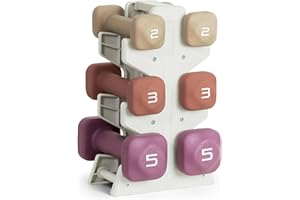 Tone Fitness Neoprene Dumbbell Set with Storage Rack – Non-Slip, Anti-Roll Hand Weights for Home Gym Workouts | 20 lb, 32 lb, 50 lb, 60 lb & 100 lb Options