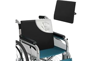 BALAPET Wheelchair Back Cushion,3.5’‘ Thick Wheelchair Cushions Ergonomic Design Foam Support Lumbar Pillow for Long Sitting 