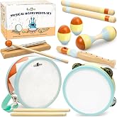 Kids Drum Set with Montessori Wooden Musical Instruments and Music Toys | Wooden Drum, Montessori Wooden Toys, Percussion Instruments, Preschool Learning, Classroom Use, Birthday Gift