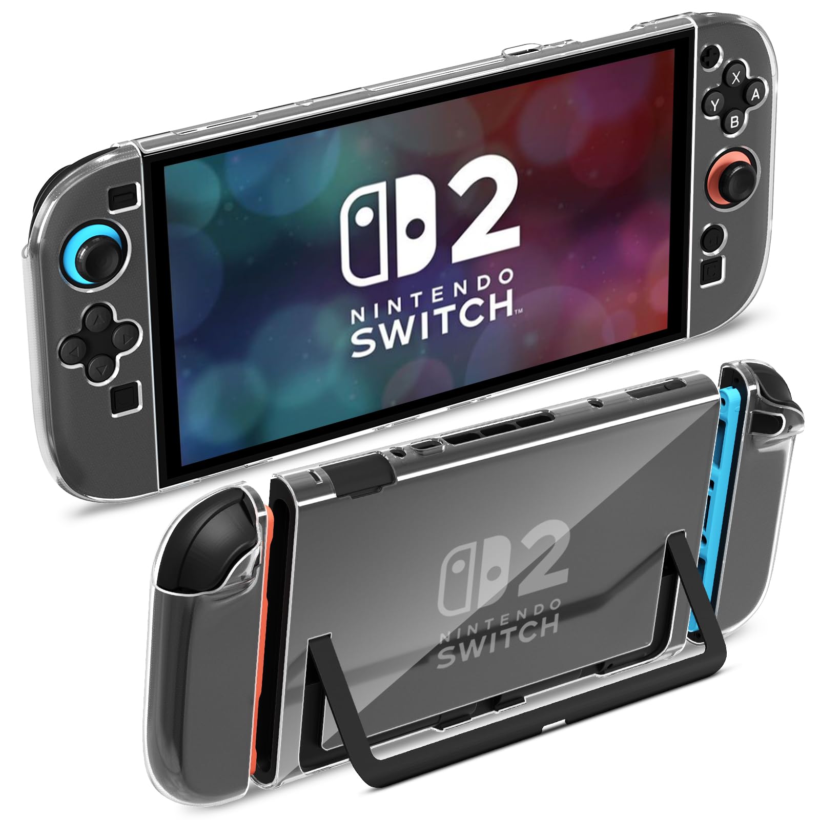 LioCam Dockable Clear Case for Nintendo Switch 2 (2025) – Slim Fit Protective Cover with Soft TPU Grip & Hard PC Back – Shockproof, Anti-Scratch