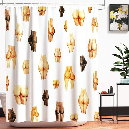 Amazon Com Cirlife Shower Curtain Art Printed Funny With 12pcs