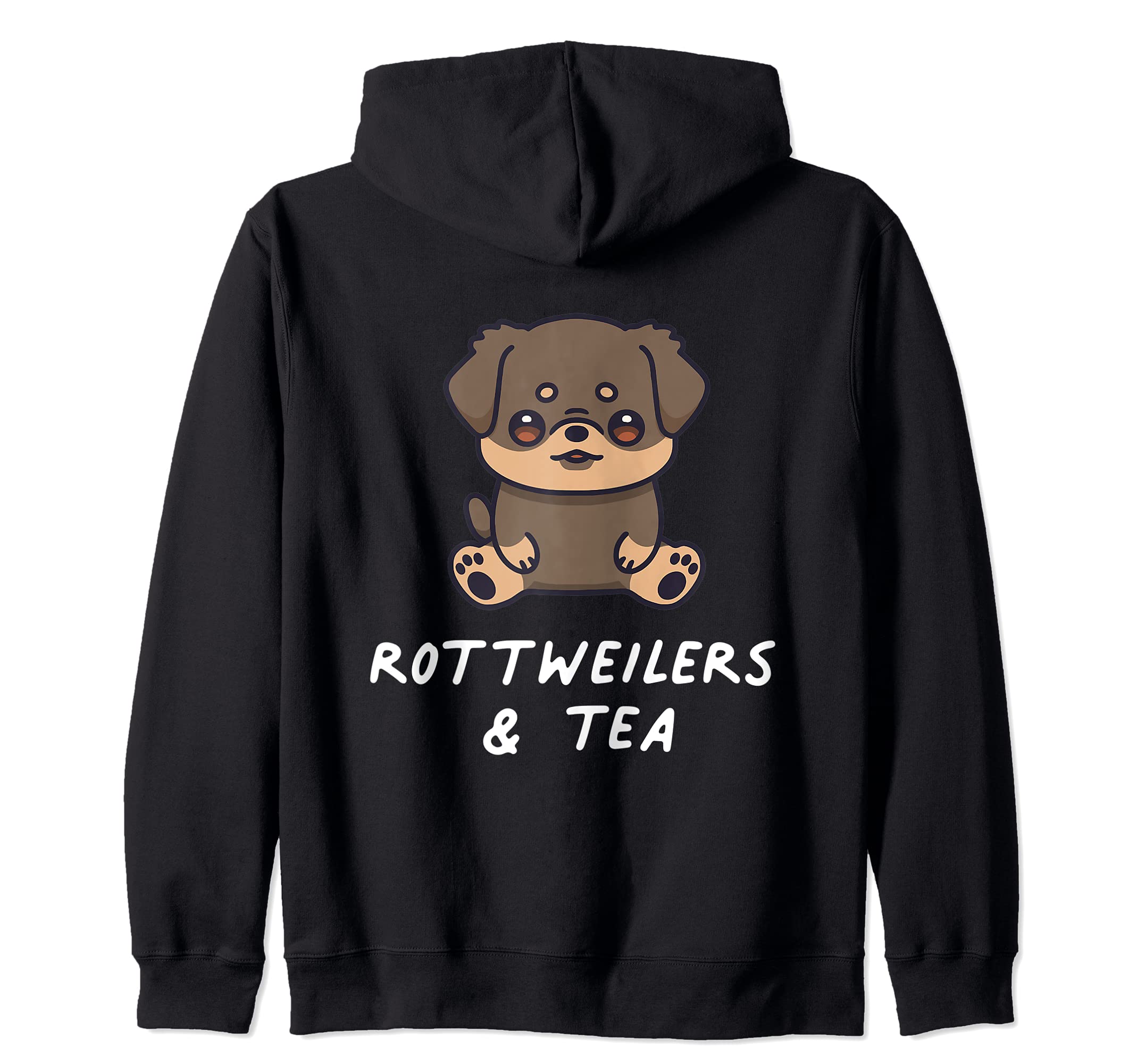 Rottweilers & Tea Funny Anime Aesthetic Kawaii Dog Lover Zip Hoodie