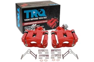 TRQ Performance Rear Driver and Passenger Side Brake Caliper Set Caliper Brackets Compatible with 06-15 Honda Civic 13-22 Acura ILX