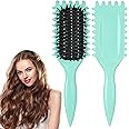 Zetusm Curl Defining Brush, Green - Hair Brush for Combing and Shaping Men's and Women's Curls to Reduce Pulling, Nylon Bristles, Oblong, Flexible, Curl Enhancing, Unisex, 1 Count