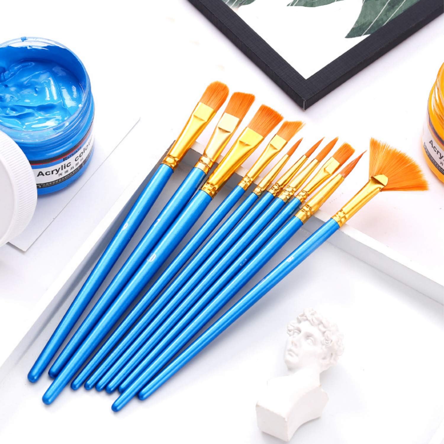 Adkwse Paint Brush Set, 22 Pcs Artist Paintbrushes for Acrylic Oil Watercolor Canvas Gouache Body Face Nail Easter, Halloween Pumpkin Rock Painting Kit, Rock Painting Arts Crafts Supplies