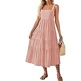 ZESICA Women's Summer Sleeveless Dress Casual Backless Loose Flowy Tiered Sundress Beach Cover up Tank Dresses