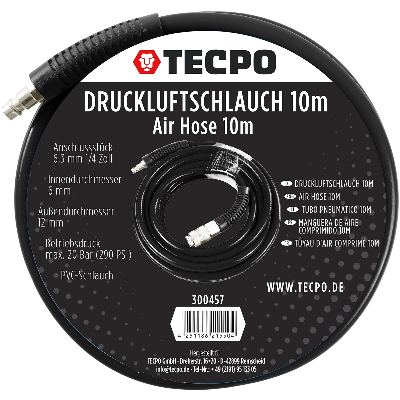TECPO 300457 Compressed air Hose, Blue
