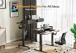 Claiks Standing Desk with Drawers, Stand Up