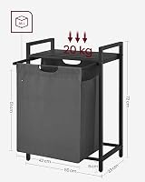 VASAGLE Laundry Basket Hamper with Removable Liner and Shelf 65 L view 6