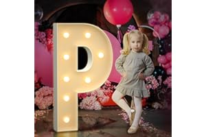 Tongjoy Marquee Letters 3 Feet Tall Large Light Up Letters P for Oh Baby Sign Backdrop Big Marry Me Sign Birthday Party Decorations Pre-Cut Foam Board