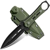 Freelander Fixed Blade Knife with Sheath - Full Tang Tactical Knives | D2 Steel Outdoor Survival Knife, Ergonomic Non-Slip Handle, Lightweight Design for Easy Carry, Gifts for Men